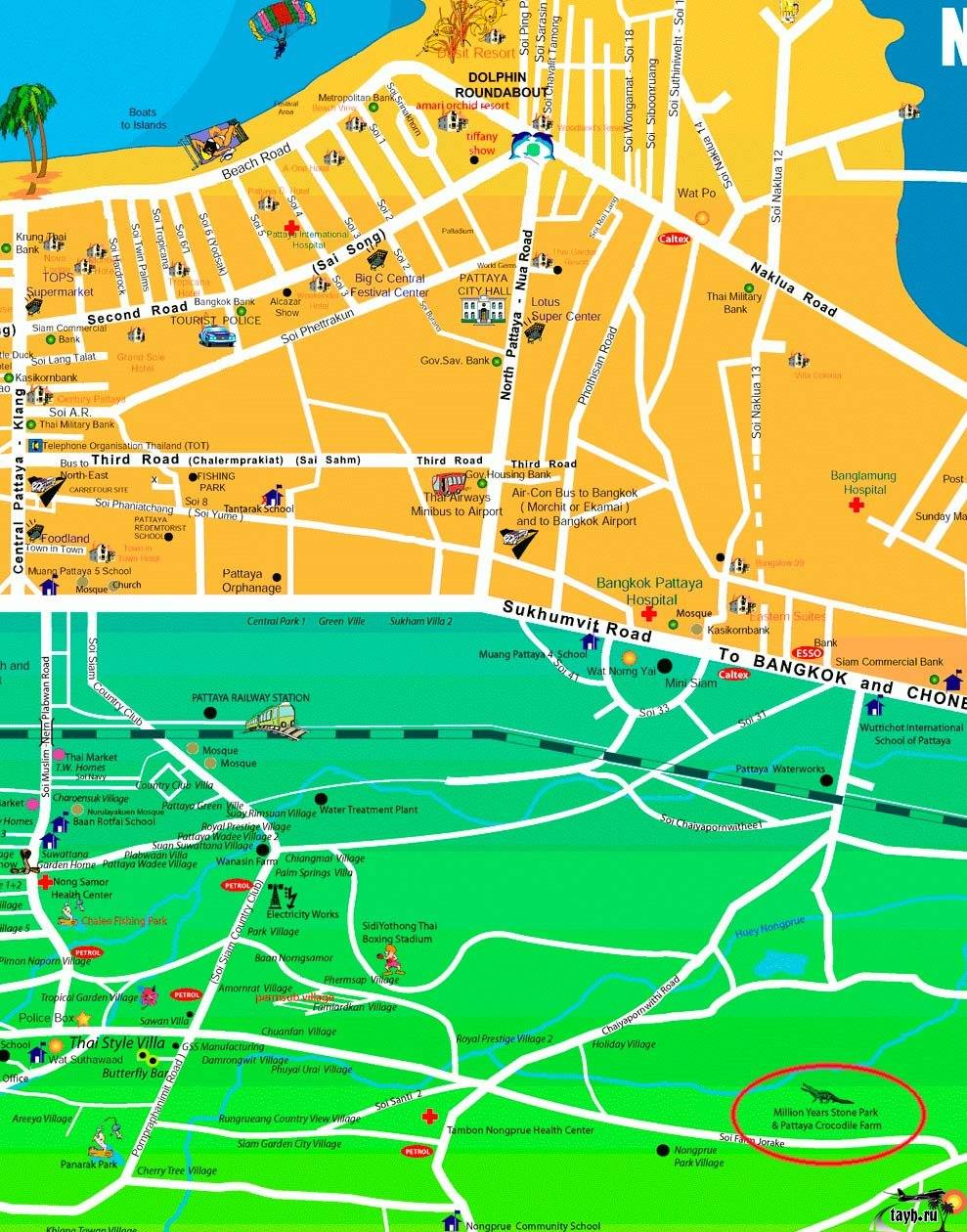 Рынки в паттайе на карте. Автовокзал Паттайя Джомтьен на карте. Паттайя Таиланд на карте. Карта Паттайи. Северная улица в Паттайе на карте.