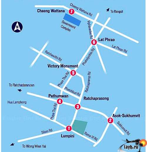 Где будет перекрыт Бангкок 13 января карта