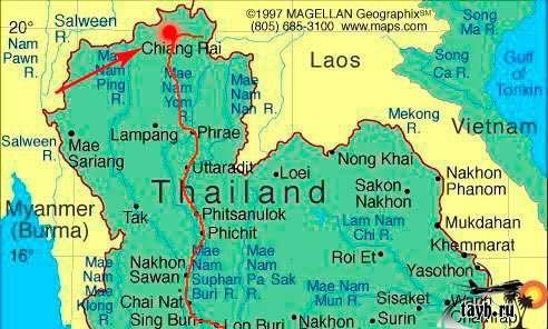 землетрясение Тайланд на карте
