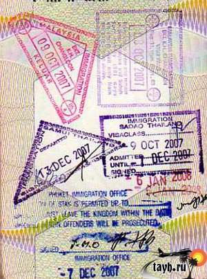 штамп в паспорт Тайланд