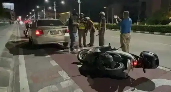 Пьяный водитель пытался прорваться через блокпост полиции в Паттайе