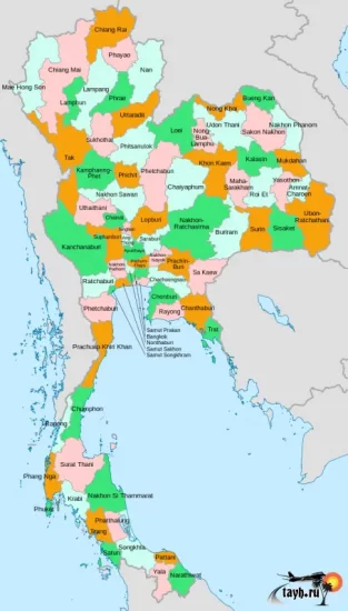 карта провинций Таиланда